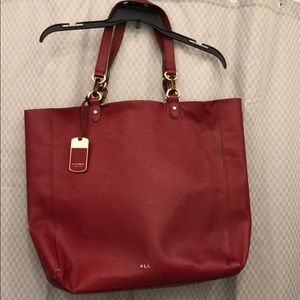 Red Ralph Lauren Label Large Tote